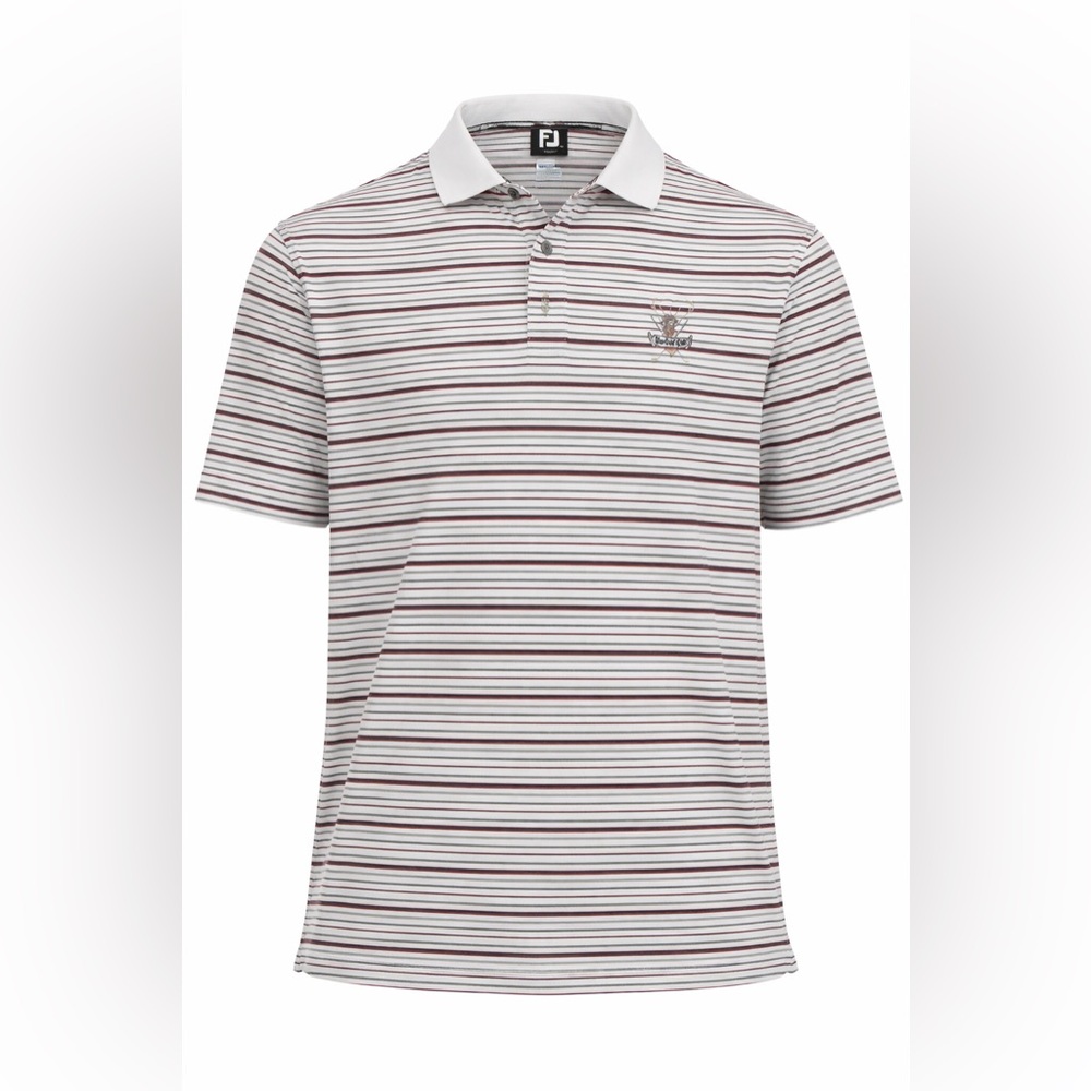FootJoy Striped Golf Polo Shirt XL White Red Black Athletic